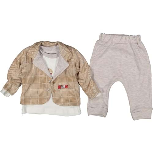 Babyim 3-6-9 Ay Arabalı Bebek Takım-1763220 - KAHVERENGİ