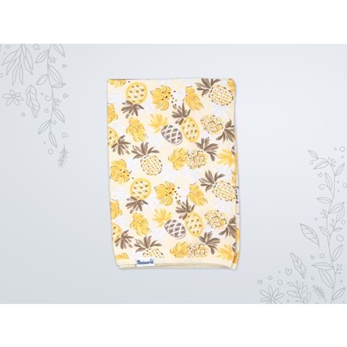 Miniworld Pineapple Desenli Penye Battaniye - SARI