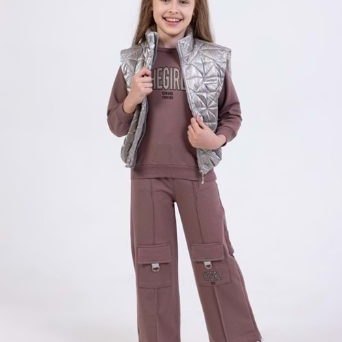 Yavrucak The Girls Yelekli Kız 5/8 Yaş 3lü Takım-6054599 - GRİ