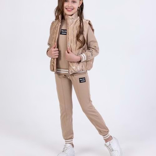Yavrucak Youre Loved Yelekli 9-12 Yaş Kız 3lü Takım-7052648 - KREM