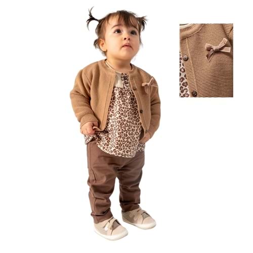 Hippıl Leopar Desen 1-4 Yaş Kız 3lü Takım-7041655 - KAHVERENGİ