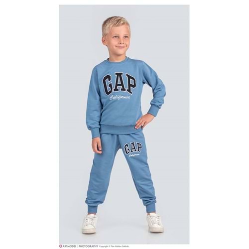 3-10 Yaş Erkek Gap Nakışlı Eşofman Takım- 8201245 - İNDİGO