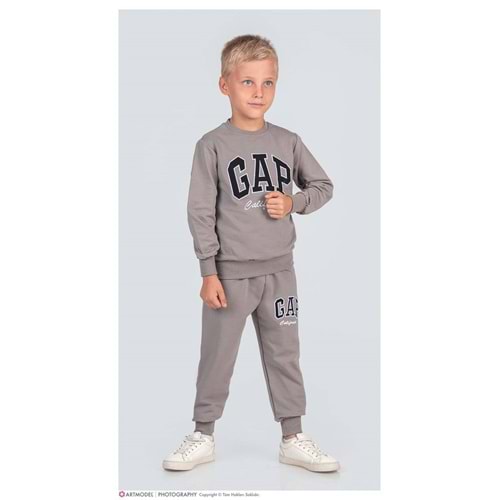 3-10 Yaş Erkek Gap Nakışlı Eşofman Takım- 8201245 - TOPRAK