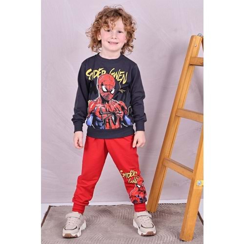 3-10 Yaş Erkek Spiderman Eşofman Takım- 8132245 - KIRMIZI