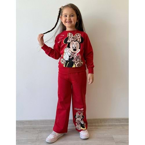 3-10 Yaş Minnie Kız Eşofman Takım- 8175245 - KIRMIZI