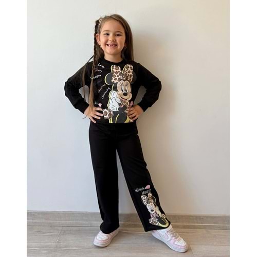 3-10 Yaş Minnie Kız Eşofman Takım- 8175245 - SİYAH