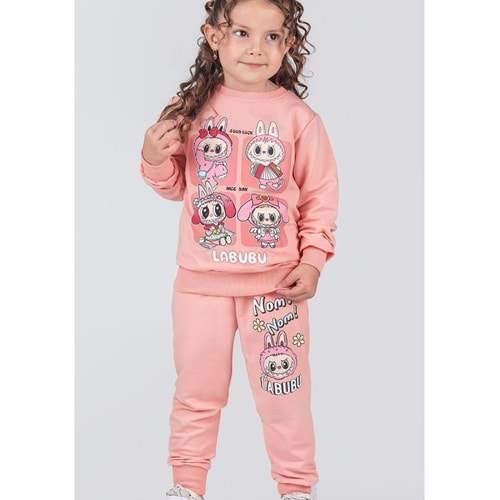 3-10 Yaş Labubu Kare Kız Eşofman Takım- 8227245 - SOMON