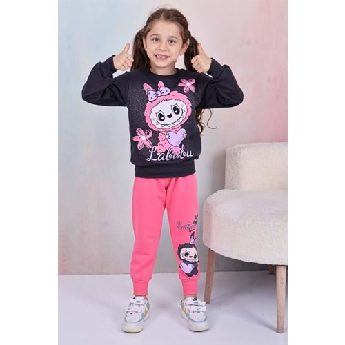 3-10 Yaş Labubu Kız Eşofman Takım- 8188245 - PEMBE