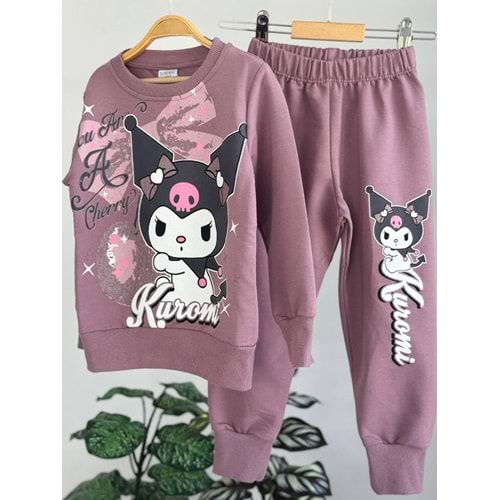 3-10 Yaş Kuromi Kız Eşofman Takım- 8116245 - GÜL KURUSU