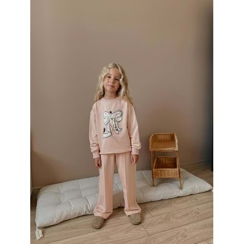 3-10 Yaş Kız Fiyonklu Eşofman Takım- 9024300 - SOMON