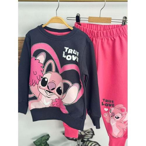 3-10 Yaş Stitch Kız İkili Takım- 8112200 - PEMBE