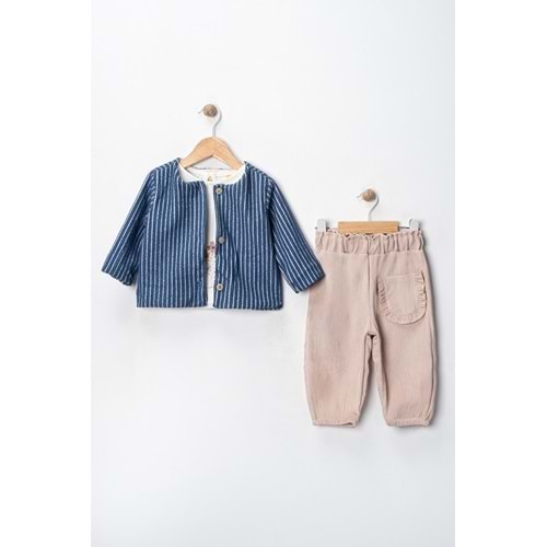 Via Girls Üçlü Hırkalı Takım-9721370 - LACİVERT