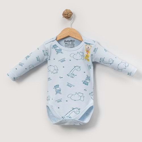 Babytoo 1-3 Yaş Bebek Uzun Kollu Çıtçıtlı Badi Safari-70830160 - MAVİ