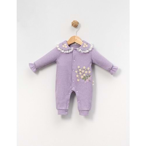 Çakar Bebe 3-12 Aylık Çıtır Nakışlı Tulum -8027140 - LİLA