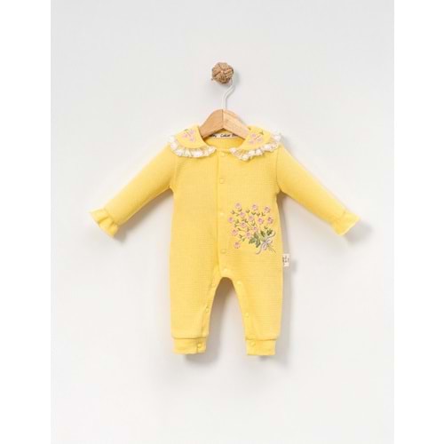 Çakar Bebe 3-12 Aylık Çıtır Nakışlı Tulum -8027140 - SARI