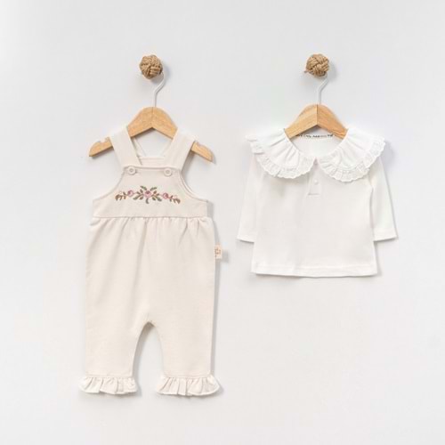 Çakar Bebe Güllü Nakışlı Slopet -8037200 - KREM