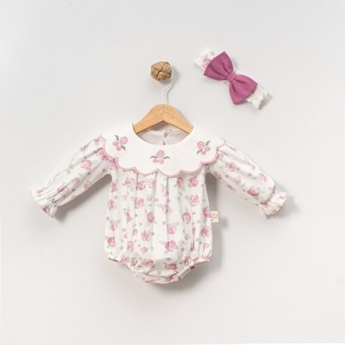 Çakar Geniş Yakalı Romper -8030168 - GÜL KURUSU