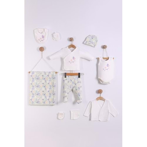 Yeni Doğan Çiçek Desenli 10 Lu Set-0011250 - PEMBE