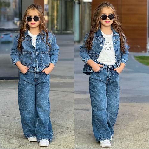 Taşlı Kotlu Takım 5-14 Yaş-251481100 - MAVİ