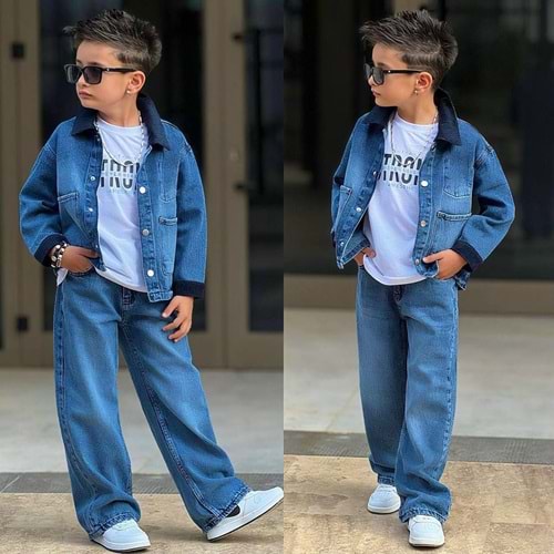 Strong Kadife Yakalı Takım-132281095 - MAVİ