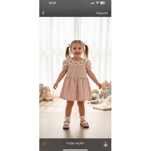 Kumru Kız Çiçek Gömlekli Jile Takım 6-18 Aylık-4440403 - SOFT MERCAN