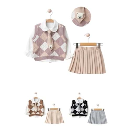 Lumia Süveterli Etekli Kız Takım 2-5 Yaş-4170432 - BEJ