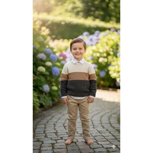 Nowa Erkek Çocuk 3 lü Süveterli Takım 6-18 Aylık-2523536 - GRİ