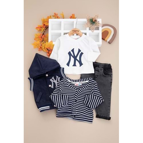 Donino Ny Nakışlı Süet Yelekli Erkek Takım 6-24 Aylık-50634612 - LACİVERT