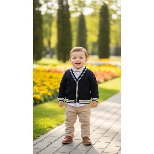 Iggy Örgü Hırkalı Papyonlu 3 Lü Erkek Takım 6-24 Aylık-126019627 - LACİVERT