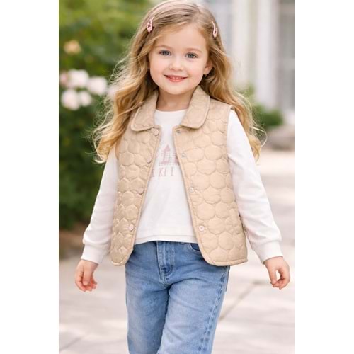 Ecoo Kız Yelekli Takım 5-8 Yaş-3774672 - BEJ