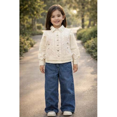 Miss Elitte Süveter Gömlekli Takım 6-9 Yaş-805929 - KREM