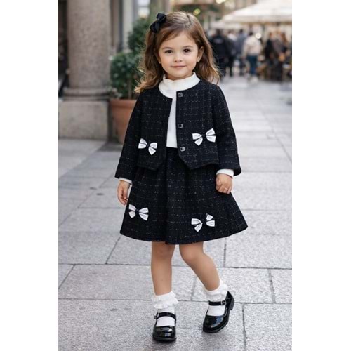 MixLife Kurdeleli Kız Şenel 3 lü Takım 6-24 Aylık-6235370 - SİYAH