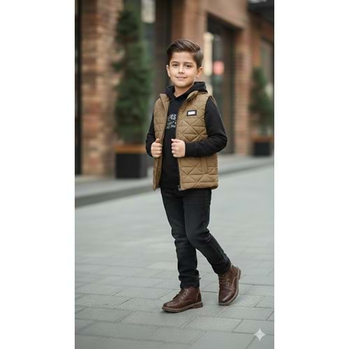 Yavrucak Şişme Yelekli Sweatli Takım 5-8 Yaş-5843726 - KAHVERENGİ