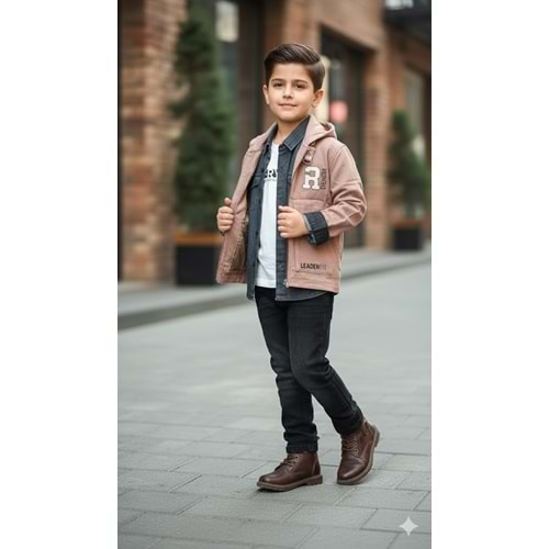 Yavrucak Keten Ceketli Gömlekli Takım 1-4 Yaş-3804635 - AÇIK KAHVE