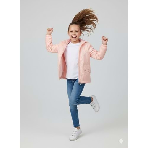 Asya Kids Büzgülü Krep Kız Yağmurluk 6-14 Yaş-5074550 - SOMON