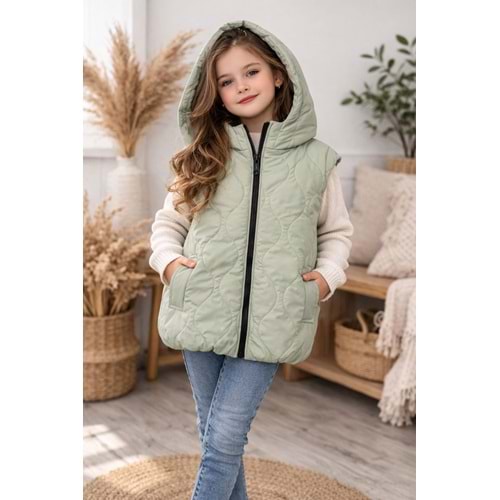 Asya Kids Soğan Kumaş Kız Şişme Yelek 6-14 Yaş-6618480 - SU YEŞİLİ