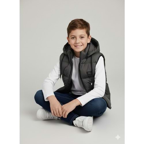 Asya Kids Erkek Şişme Yelek 6-14 Yaş-5100480 - GRİ