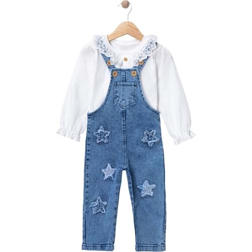 Been Likralı Kız Kot Slopet 1-4 Yaş -451048405 - MAVİ