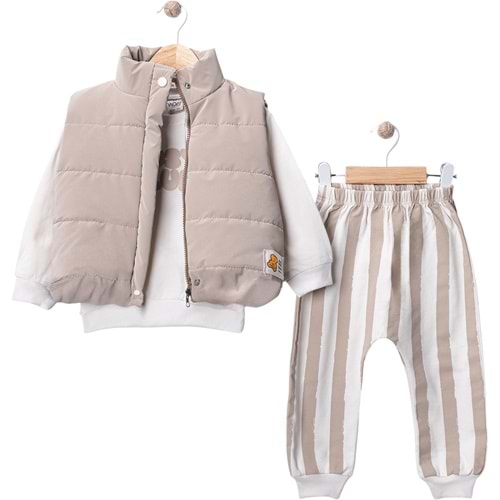 Wow Mevsimlik Armalı Mikro Yelekli 3 Lü Takım 9-24 Aylık -447658370 - BEJ