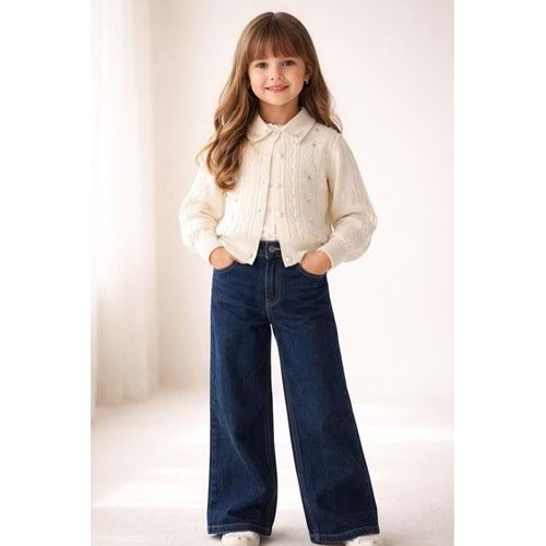 Miss Elitte Triko Ceketli Taş Detaylı Kız 3 Lü Takım 6-9 Yaş -447874900 - KREM