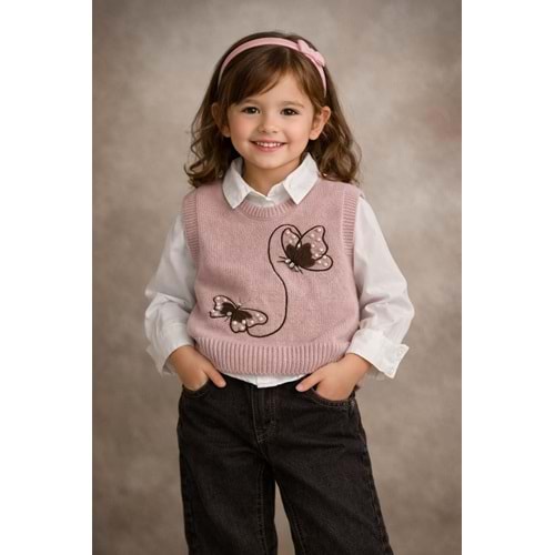 Miss Elitte Triko Süveterli 3 Lü Takım 2-5 Yaş -450671882 - PEMBE