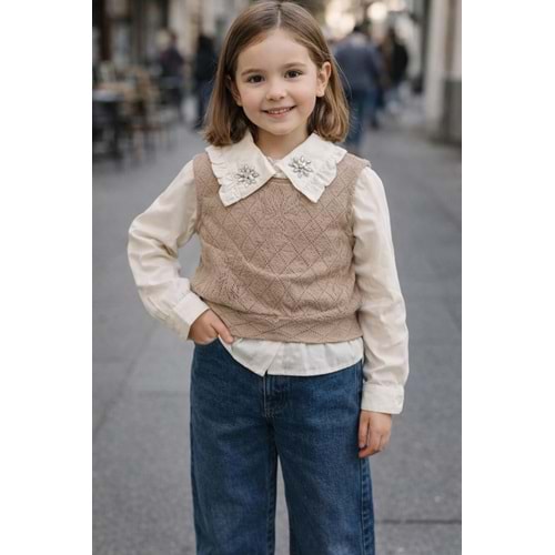 Miss Elitte Triko Süveterli 3 Lü Kız Takım 10-13 Yaş-450893960 - KAHVERENGİ