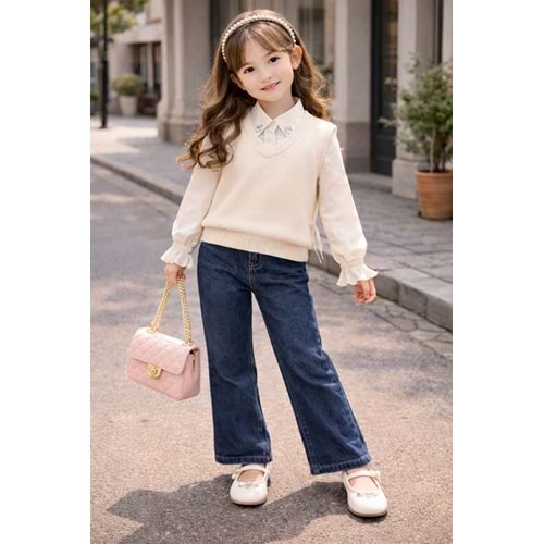 Miss Elitte Triko Süveterli 3 Lü Kız Takım 10-13 Yaş-450893960 - KREM