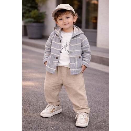 Çojuxs Erkek Çizgili 3 Lü Takım 6-24 Aylık -3005371 - AÇIK YEŞİL