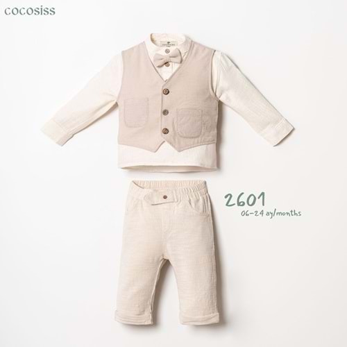 Cocosis Kirınkıl Kumaş Erkek 3 Lü Takım 6-18 Aylık -2601544 - BEJ
