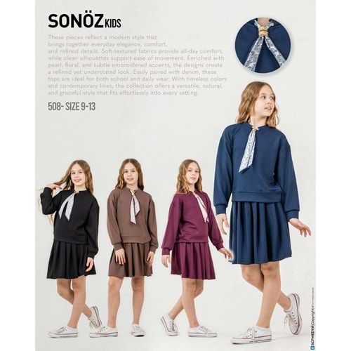 Soz Öz Bebe Fularlı Etekli Takım 10-14 Yaş -508475 - SİYAH