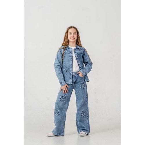 Son Öz Bebe Üçlü Kot Takım 9-12 Yaş -511850 - MAVİ