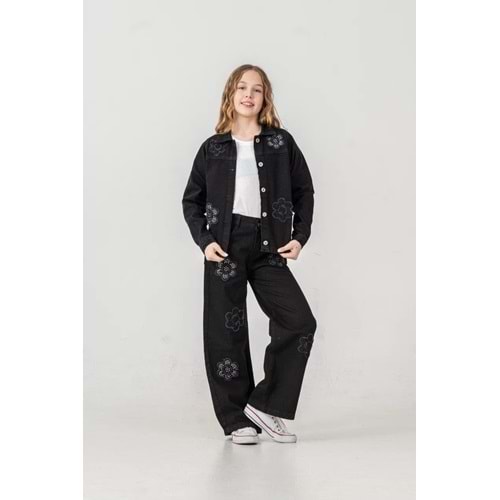 Son Öz Bebe Üçlü Kot Takım 9-12 Yaş -511850 - SİYAH