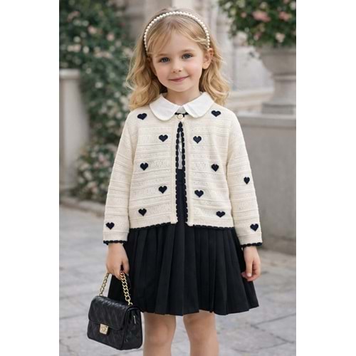 Lumia Baby Kalp Trikolu Etekli Takım 6-9 Yaş -4174485 - SİYAH