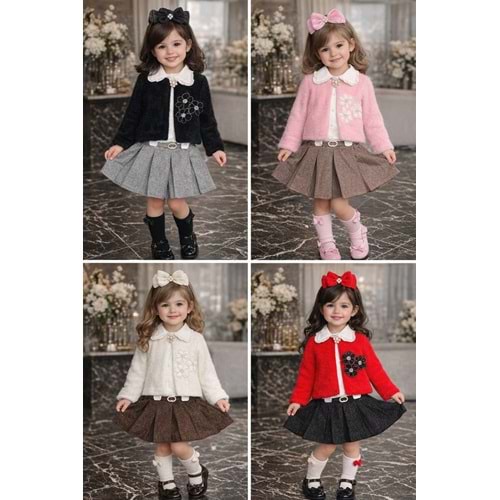 Miss Melinda Puanlı Etekli 3 lü Takım 5-8 Yaş-359740 - SİYAH